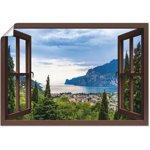 4062144599716 - Wandbild ARTLAND Gardasee durchs braune Fenster Bilder Gr B H 100 cm x 70 cm Poster Seebilder Querformat 1 St grün Kunstdrucke als Alubild Leinwandbild Wandaufkleber oder Poster in versch Größen 4062144599716 - Wandbild ARTLAND Gardasee durchs braune Fenster Bilder Gr B H 100 cm x 70 cm Poster Seebilder Querformat 1 St grün Kunstdrucke als Alubild Leinwandbild Wandaufkleber oder Poster in versch Größen