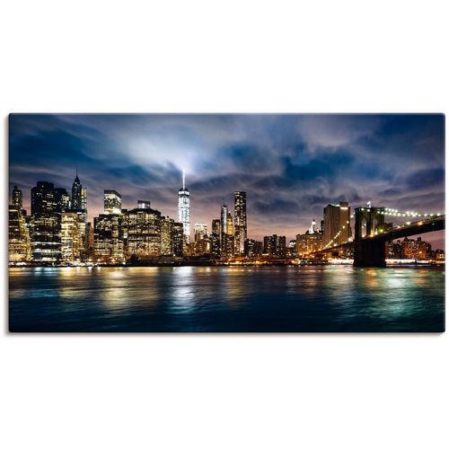 4059745772853 - Wandbild ARTLAND Sonnenaufgang über Manhattan Bilder Gr B H 40 cm x 20 cm Leinwandbild Amerika 1 St blau Bild Poster Bilder als Alubild Leinwandbild Wandaufkleber oder in versch Größen