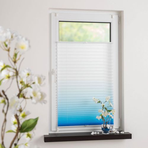 0093149069236 - Plissee GARESA Farbverlauf Gr 9 blau (azurblau weiß weiß) B75cm H130cm Obermaterial 100% Polyester Plissees einfache Montage blickdicht dekorativ 0093149069236 - Plissee GARESA Farbverlauf Gr 9 blau (azurblau weiß weiß) B75cm H130cm Obermaterial 100% Polyester Plissees einfache Montage blickdicht dekorativ