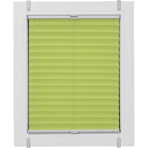 4001442868575 - Plissee One Size Style Crepe Plissees Gr 100 cm zweiseitig verschiebbar 115 cm grün (grün grau grau) Plissees ohne Bohren Zubehörfarbe zum Klemmen