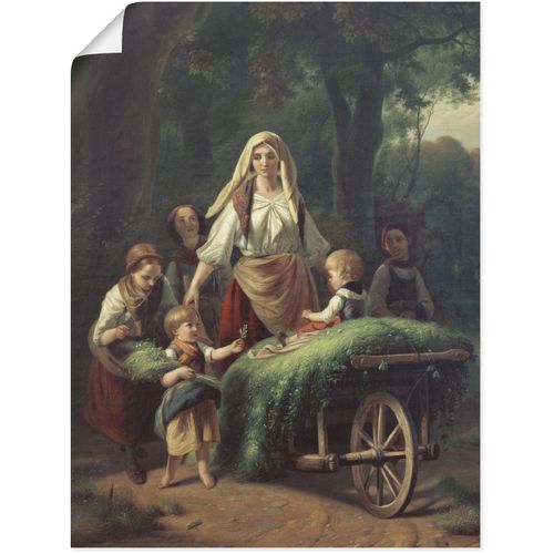 4062144696750 - Wandbild ARTLAND Die Heimkehr aus dem Walde Bilder Gr B H 45 cm x 60 cm Poster Gruppen & Familien Hochformat 1 St grün Kunstdrucke als Alubild Leinwandbild Wandaufkleber oder Poster in versch Größen