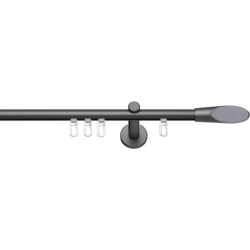 4042627723920 - Gardinenstange INDEKO Marbella Gr 2 schwarz (anthrazit schwarz) L160cm Ø16mm Aluminium Gardinenstangen Innenlauf Komplett-Set inkl Gleitern und Montagematerial