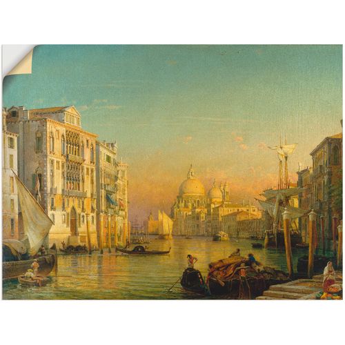 4062144488652 - Wandbild ARTLAND Canale Grande in Venedig Bilder Gr B H 40 cm x 30 cm Wandaufkleber - Vinyl Italien 1 St blau Bild Poster Bilder als Leinwandbild Wandaufkleber oder in versch Größen