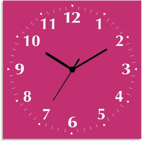 4062144126639 - Wanduhr ARTLAND Uni Trendfarben Wanduhren Gr B H T 30 cm x 30 cm x 03 cm Quarzuhr 12 Ziffern pink Wanduhren wahlweise mit Quarz- oder Funhuhrwerk lautlos ohne Tickgeräusche