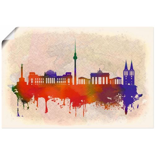 4059745963374 - Wandbild ARTLAND Berlin Deutschland Skyline Bilder Gr B H 90 cm x 60 cm Poster Deutschland Querformat 1 St bunt Bild Poster Bilder als Alubild Leinwandbild Wandaufkleber oder in versch Größen