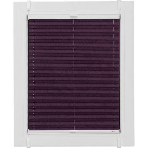 4001442889327 - Plissee One Size Style Crush Plissees Gr 100 cm zweiseitig verschiebbar 120 cm lila (brombeere weiß weiß) Plissees ohne Bohren Zubehörfarbe zum Klemmen