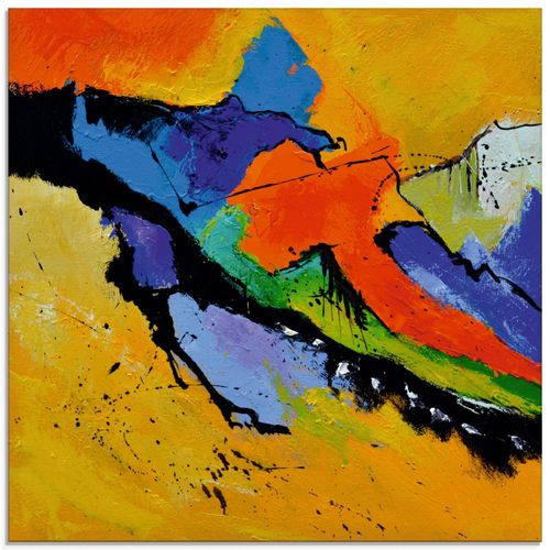 4058661155696 - Glasbild ARTLAND Abstrakt XI Bilder Gr B H 40 cm x 40 cm Glasbild Gegenstandslos quadratisch 1 St bunt Bild Glasbild Glasbilder Bilder in verschiedenen Größen