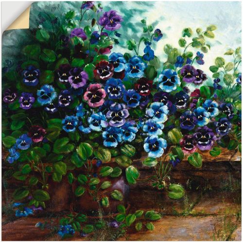 4057738179016 - Wandbild ARTLAND Stiefmütterchen II Bilder Gr B H 50 cm x 50 cm Wandaufkleber - Vinyl Blumen 1 St blau Bild Poster Bilder als Alubild Leinwandbild Wandaufkleber oder in versch Größen
