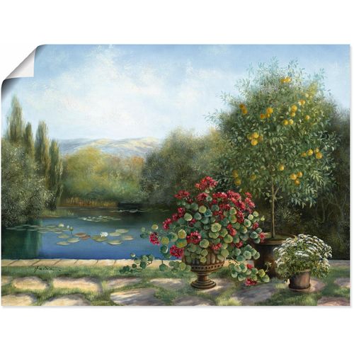 4062144590058 - Wandbild ARTLAND Seerosenteich Bilder Gr B H 40 cm x 30 cm Poster Gartenbilder Querformat 1 St grün Kunstdrucke als Alubild Leinwandbild Wandaufkleber oder Poster in versch Größen