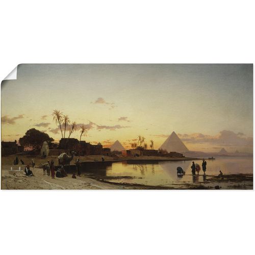 4055327563925 - Wandbild ARTLAND Sonnenuntergang am Nil Kairo Bilder Gr B H 100 cm x 50 cm Poster Afrika 1 St braun Bild Leinwandbild Kunstdrucke Bilder als Leinwandbild Wandaufkleber oder Poster in versch Größen