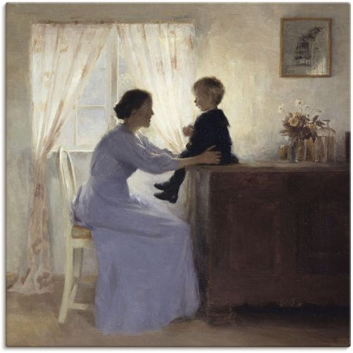 4055327095754 - Wandbild ARTLAND Mutter und Kind 1898 Bilder Gr B H 50 cm x 50 cm Leinwandbild Frau 1 St beige (naturfarben) Bild Poster Bilder als Alubild Leinwandbild Wandaufkleber oder in versch Größen