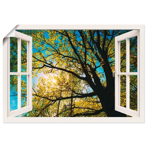 4057738335290 - Wandbild ARTLAND Fensterblick Frühlingssonne Baumkrone Bilder Gr B H 100 cm x 70 cm Poster Bäume Querformat 1 St grün Bild Metallbild Metallbilder Bilder als Alubild Leinwandbild Wandaufkleber oder Poster in versch Größen 4057738335290 - Wandbild ARTLAND Fensterblick Frühlingssonne Baumkrone Bilder Gr B H 100 cm x 70 cm Poster Bäume Querformat 1 St grün Bild Metallbild Metallbilder Bilder als Alubild Leinwandbild Wandaufkleber oder Poster in versch Größen