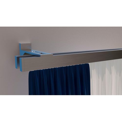 4042627421376 - Gardinenstange INDEKO Bern Gardinenstangen Gr L 210 cm 1 St 2 läufig silberfarben (edelstahlfarben) Gardinenstangen nach Maß Innenlauf Komplett-Set inkl Gleitern und Montagematerial