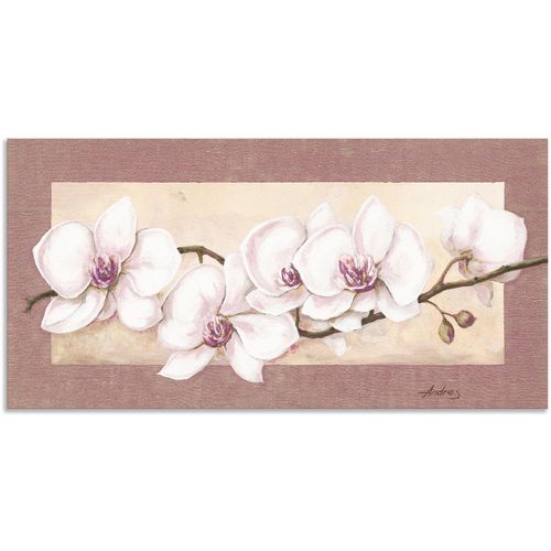 4057738416562 - Wandbild ARTLAND Orchideenzweig_in Beerentönen Bilder Gr B H 40 cm x 20 cm Alu-Dibond-Druck Blumen 1 St beige (naturfarben) Bild Metallbild Metallbilder Bilder als Alubild Leinwandbild Wandaufkleber oder Poster in versch Größen