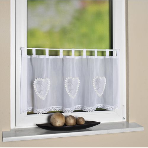 4056751396134 - HOME WOHNIDEEN Scheibengardine »CORAZON« (1 St) Cafehaus Batist bestickt