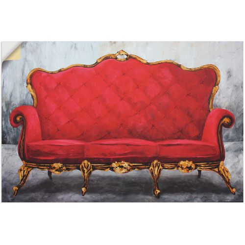 4059745942638 - Wandbild ARTLAND Rotes Sofa Bilder Gr B H 30 cm x 20 cm Wandaufkleber - Vinyl Innenarchitektur 1 St rot Kunstdrucke Bilder als Alubild Leinwandbild Wandaufkleber oder Poster in versch Größen