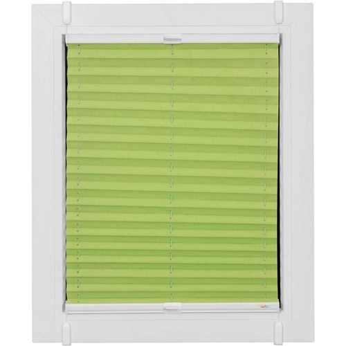 4001442889945 - Plissee One Size Style Crush Plissees Gr 160 cm zweiseitig verschiebbar 90 cm grün (grün weiß weiß) Plissees ohne Bohren Zubehörfarbe zum Klemmen