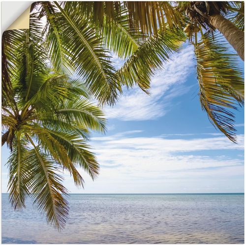 4057738512172 - Wandbild ARTLAND Florida Keys Das Meer Bilder Gr B H 50 cm x 50 cm Wandaufkleber - Vinyl Bäume 1 St blau Bild Kunstdruck Poster Bilder als Alubild Leinwandbild Wandaufkleber oder in versch Größen