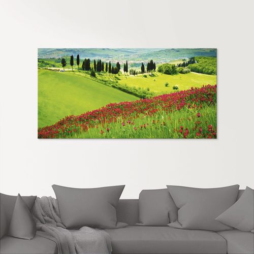 4058661615916 - Glasbild ARTLAND Hügel und Zypressen Bilder Gr B H 125 cm x 50 cm Glasbild Felder 1 St grün Glasbilder in verschiedenen Größen 4058661615916 - Glasbild ARTLAND Hügel und Zypressen Bilder Gr B H 125 cm x 50 cm Glasbild Felder 1 St grün Glasbilder in verschiedenen Größen