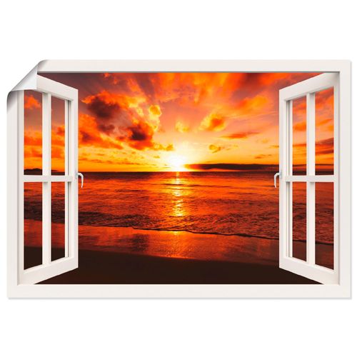 4055327645416 - Wandbild ARTLAND Fensterblick Sonnenuntergang am Strand Bilder Gr B H 70 cm x 50 cm Poster Fensterblick Querformat 1 St weiß Bild Poster Bilder als Leinwandbild Wandaufkleber oder in versch Größen 4055327645416 - Wandbild ARTLAND Fensterblick Sonnenuntergang am Strand Bilder Gr B H 70 cm x 50 cm Poster Fensterblick Querformat 1 St weiß Bild Poster Bilder als Leinwandbild Wandaufkleber oder in versch Größen