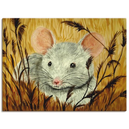 4062144074466 - Wandbild ARTLAND Maus Bilder Gr B H 40 cm x 30 cm Leinwandbild Haustiere Querformat 1 St grau Bild Poster Bilder als Alubild Leinwandbild Wandaufkleber oder in versch Größen