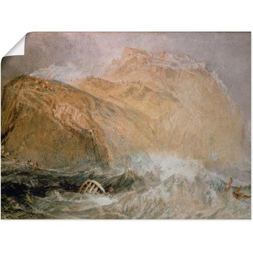 4055327693899 - Wandbild ARTLAND Das Tintagel Castle Cornwall Bilder Gr B H 40 cm x 30 cm Poster Gewässer 1 St grau Bild Poster Bilder als Leinwandbild Wandaufkleber oder in versch Größen