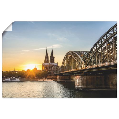 4059745555005 - Wandbild ARTLAND Kölner Dom Bilder Gr B H 90 cm x 60 cm Poster Deutschland Querformat 1 St orange Bild Poster Bilder als Alubild Leinwandbild Wandaufkleber oder in versch Größen