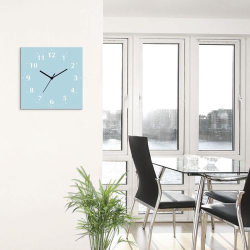 4059745807593 - Wanduhr ARTLAND Uni Trendfarben Wanduhren Gr B H T 30 cm x 30 cm x 03 cm Quarzuhr 12 Ziffern blau (hellblau) Wanduhren wahlweise mit Quarz- oder Funhuhrwerk lautlos ohne Tickgeräusche