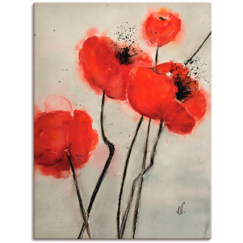 4059745559713 - Wandbild ARTLAND Roter Mohn Bilder Gr B H 30 cm x 40 cm Leinwandbild Blumen 1 St rot Bild Kunstdruck Kunstdrucke Bilder als Alubild Leinwandbild Wandaufkleber oder Poster in versch Größen