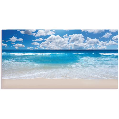 4058661596994 - Glasbild ARTLAND Großartige Strandlandschaft Bilder Gr B H 60 cm x 30 cm Strand 1 St blau Glasbilder Bilder in verschiedenen Größen