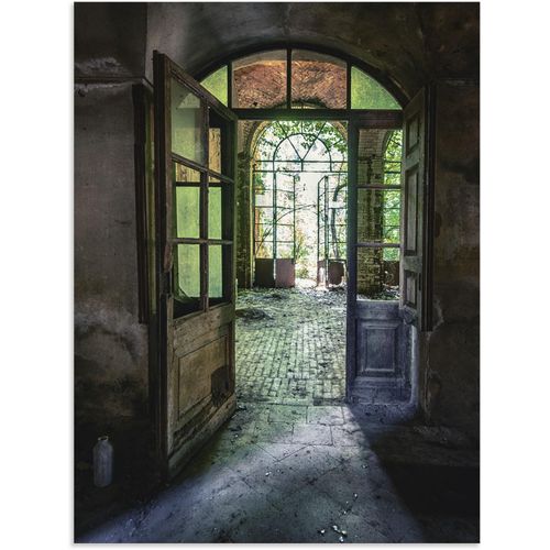 4062144831069 - Wandbild ARTLAND Lost Place - alte Tür Fenster Bilder Gr B H 60 cm x 80 cm Alu-Dibond-Druck Fenster & Türen Hochformat 1 St bunt Kunstdrucke als Alubild Leinwandbild Wandaufkleber oder Poster in versch Größen