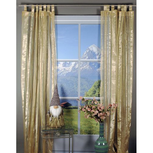 4056837065282 - Gardine HOSSNER - ART OF HOME DECO Walensee Gardinen braun (braun beige) nach Räumen Schlaufenschal im zeitlosen Design