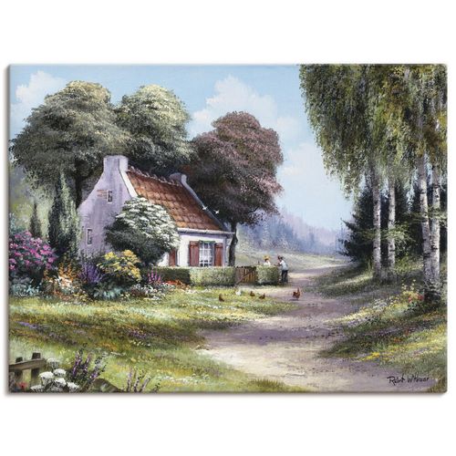 4057738438175 - Wandbild ARTLAND Männer die Hecke schneiden Bilder Gr B H 60 cm x 45 cm Leinwandbild Garten Querformat 1 St grün Bild Leinwandbild Kunstdrucke Bilder als Leinwandbild Wandaufkleber oder Poster in versch Größen