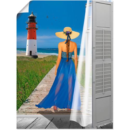 4058661259776 - Wandbild ARTLAND Urlaub am Meer Bilder Gr B H 30 cm x 40 cm Poster Frau 1 St bunt Bild Kunstdruck Kunstdrucke Bilder als Alubild Leinwandbild Wandaufkleber oder Poster in versch Größen
