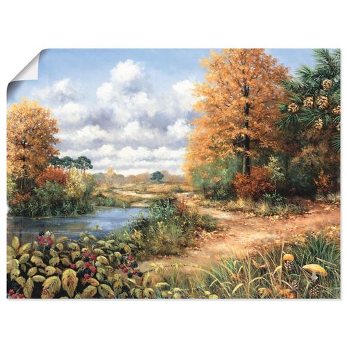 4055327500265 - Wandbild ARTLAND Herbstzeit Bilder Gr B H 60 cm x 45 cm Poster Vier Jahreszeiten Querformat 1 St grün Bild Poster Bilder als Leinwandbild Wandaufkleber oder in versch Größen