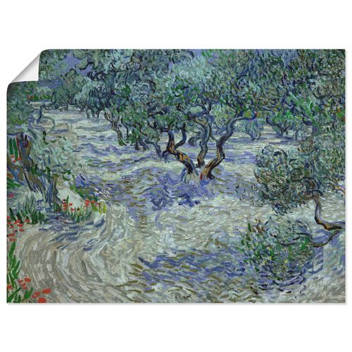 4057738013990 - Wandbild ARTLAND Olivenhain 1889 Bilder Gr B H 80 cm x 60 cm Poster Wiesen & Bäume Querformat 1 St beige (naturfarben) Bild Poster Bilder als Leinwandbild Wandaufkleber oder in versch Größen