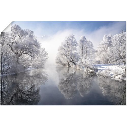 4062144644812 - Wandbild ARTLAND Winter in Oberbayern Bilder Gr B H 60 cm x 40 cm Poster Seebilder Querformat 1 St blau Kunstdrucke als Alubild Leinwandbild Wandaufkleber oder Poster in versch Größen