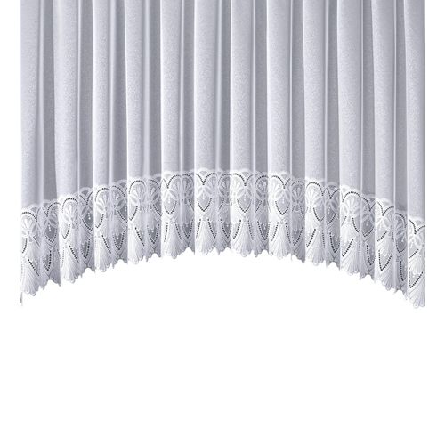 4028298292217 - Gardine STICKEREIEN PLAUEN Diana Gardinen Gr 145 cm Kräuselband 750 cm weiß in C-Bogen Form mit echter Plauener Spitze Stickerei