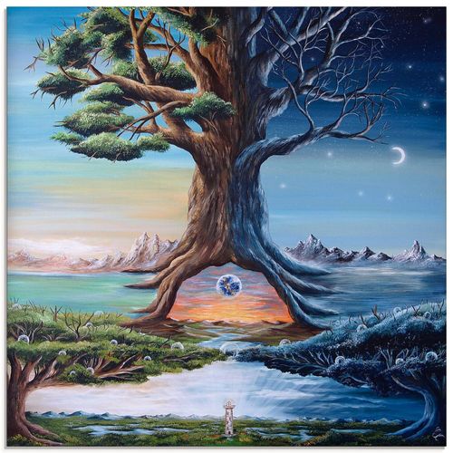 4062144130179 - Glasbild ARTLAND Zwischenwelten Bilder Gr B H 30 cm x 30 cm Glasbild Landschaften quadratisch 1 St bunt Bild Glasbild Glasbilder Bilder in verschiedenen Größen