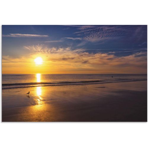 4059745285131 - Wandbild ARTLAND Sonnenuntergang SPO Bilder Gr B H 30 cm x 20 cm Alu-Dibond-Druck Strand 1 St orange Kunstdrucke Bilder als Alubild Leinwandbild Wandaufkleber oder Poster in versch Größen