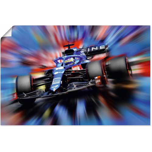 4062144733561 - Wandbild ARTLAND Fernando Alonso - Spanien Bilder Gr B H 90 cm x 60 cm Poster Auto Querformat 1 St blau Kunstdrucke als Alubild Leinwandbild Wandaufkleber oder Poster in versch Größen