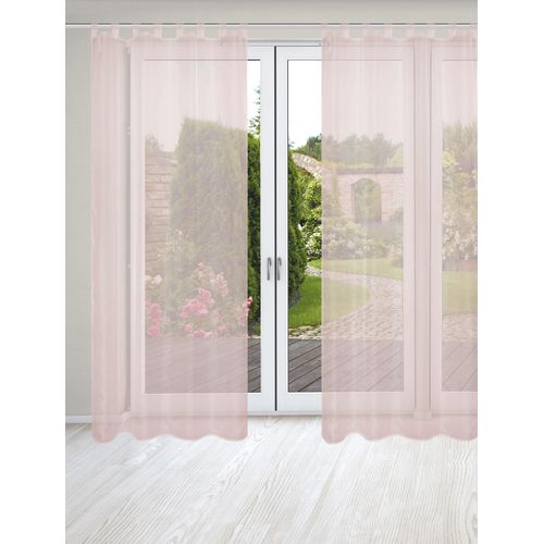 4056751503853 - Vorhang HOME WOHNIDEEN NESSI 2er Pack Gr 1 rosa (rosé) B135cm H245cm Polyester Gardinen Uni Voile transparent Schlaufen inkl Zugband 2er Pack 4056751503853 - Vorhang HOME WOHNIDEEN NESSI 2er Pack Gr 1 rosa (rosé) B135cm H245cm Polyester Gardinen Uni Voile transparent Schlaufen inkl Zugband 2er Pack