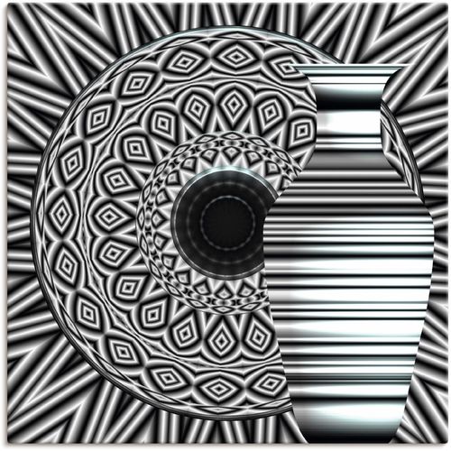 4062144655078 - Wandbild ARTLAND Tajine und Karaffe Bilder Gr B H 100 cm x 100 cm Leinwandbild Muster quadratisch 1 St schwarz Kunstdrucke als Alubild Leinwandbild Wandaufkleber oder Poster in versch Größen