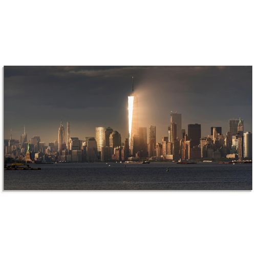 4058661351708 - Glasbild ARTLAND New York Skyline I Bilder Gr B H 60 cm x 30 cm Glasbild Amerika Querformat 1 St blau Bild Glasbild Glasbilder Bilder in verschiedenen Größen