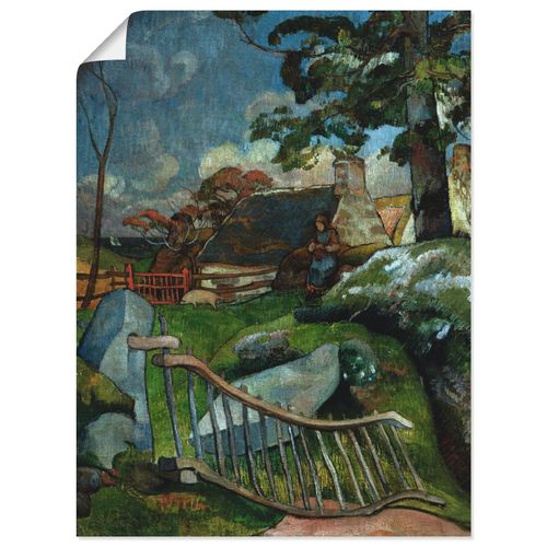 4055327896511 - Wandbild ARTLAND Das Gatter 1889 Bilder Gr B H 45 cm x 60 cm Poster Garten Hochformat 1 St blau Bild Poster Bilder als Leinwandbild Wandaufkleber oder in versch Größen