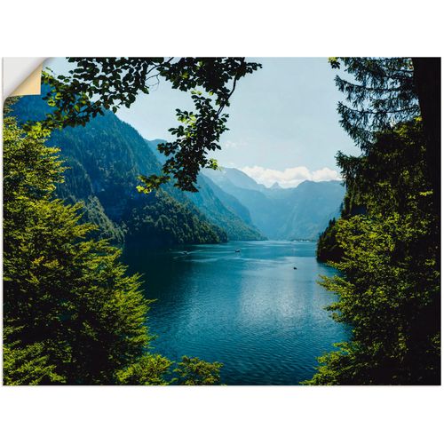 4057738787709 - Wandbild ARTLAND Malerwinkel Königssee- Alpen Bilder Gr B H 60 cm x 45 cm Wandaufkleber - Vinyl Berge 1 St blau Bild Kunstdruck Kunstdrucke Bilder als Leinwandbild Wandaufkleber oder Poster in versch Größen