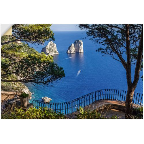4062144661529 - Wandbild ARTLAND Faraglione-Felsen auf Capri Italien Bilder Gr B H 30 cm x 20 cm Wandaufkleber - Vinyl Meer Bilder Querformat 1 St blau Kunstdrucke als Alubild Leinwandbild Wandaufkleber oder Poster in versch Größen