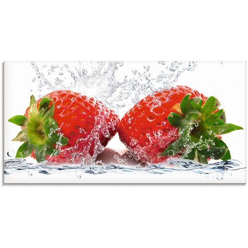4058661612076 - Glasbild ARTLAND Erdbeeren mit Spritzwasser Bilder Gr B H 60 cm x 30 cm Lebensmittel 1 St rot Glasbilder Bilder in verschiedenen Größen 4058661612076 - Glasbild ARTLAND Erdbeeren mit Spritzwasser Bilder Gr B H 60 cm x 30 cm Lebensmittel 1 St rot Glasbilder Bilder in verschiedenen Größen
