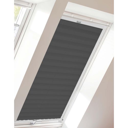 4001442771844 - Dachfensterplissee Young Style Crush Plissees Gr 939 cm zweiseitig verschiebbar 974 cm grau (anthrazit weiß) Dachfensterplissees mit Führungsschienen