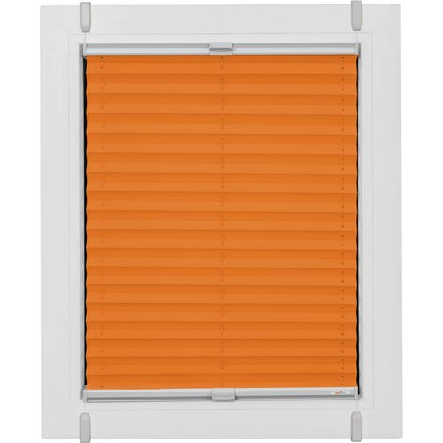 4001442868773 - Plissee One Size Style Crepe Plissees Gr 100 cm zweiseitig verschiebbar 45 cm orange (orange grau grau) Plissees ohne Bohren Zubehörfarbe zum Klemmen